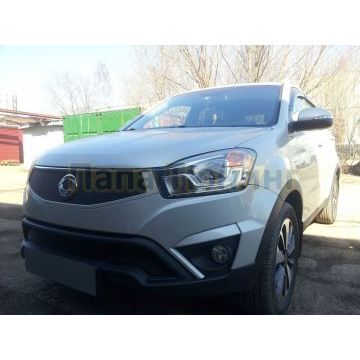 Защита радиатора Ssang Yong Actyon 2013- black низ
