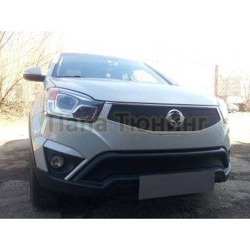 Защита радиатора Ssang Yong Actyon 2013- black низ