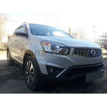 Защита радиатора Ssang Yong Actyon 2013- black низ