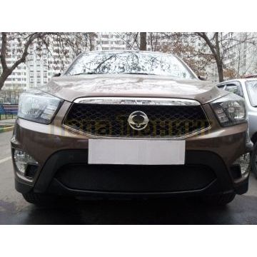Защита радиатора Ssang Yong Actyon Sport 2012- black