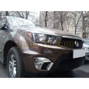 Защита радиатора Ssang Yong Actyon Sport 2012- black