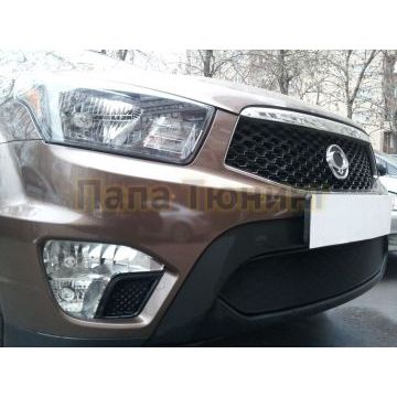 Защита радиатора Ssang Yong Actyon Sport 2012- black