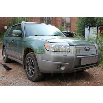 Защита радиатора Subaru Forester II 2005-2008 chrome низ