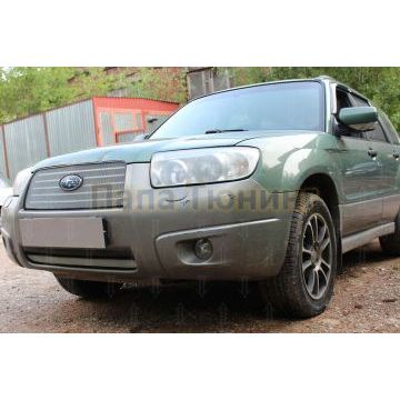 Защита радиатора Subaru Forester II 2005-2008 chrome низ