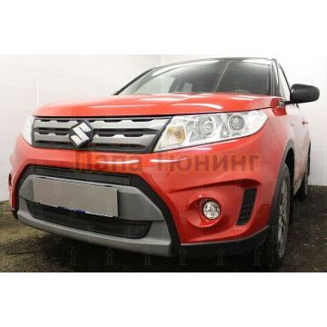 Защита радиатора Suzuki Vitara 2014-2018 (2 части) black