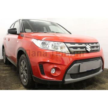 Защита радиатора Suzuki Vitara 2014-2018 (2 части) black