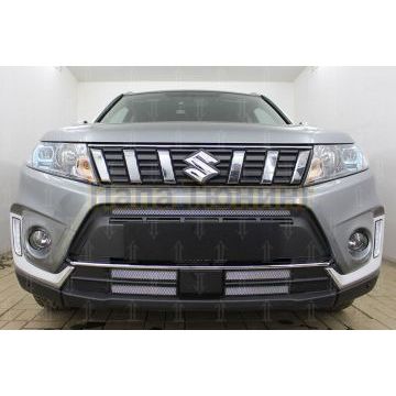 Защита радиатора Suzuki Vitara 2018- chrome верх
