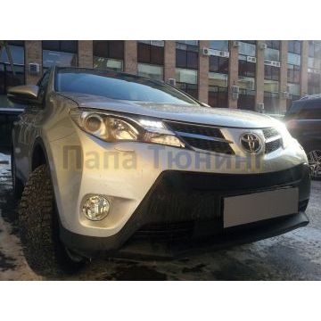 Защита радиатора Toyota RAV4 2013-2015 black низ (Стандарт)