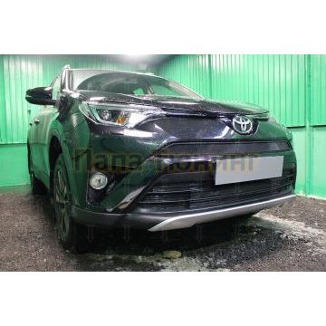 Защита радиатора Toyota Rav4 2015-2019 black верх