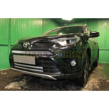 Защита радиатора Toyota Rav4 2015-2019 chrome верх