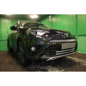 Защита радиатора Toyota Rav4 2015-2019 chrome верх