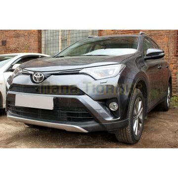 Защита радиатора Toyota Rav4 2015-2019 (с камерой) black верх