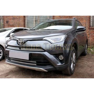 Защита радиатора Toyota Rav4 2015-2019 (с камерой) chrome верх