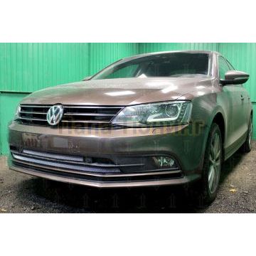 Защита радиатора Volkswagen Jetta VI 2015- (3 части) с парктроником chrome