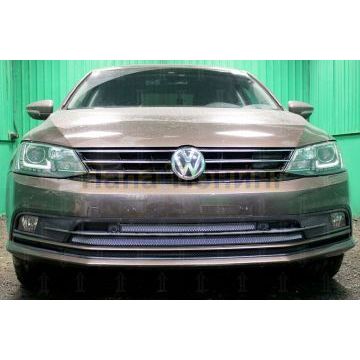 Защита радиатора Volkswagen Jetta VI 2015- (3 части) с парктроником chrome
