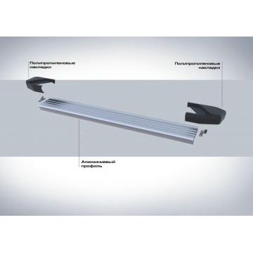 Пороги алюминиевые Rival Start овальные для Chery Tiggo 2 2017-