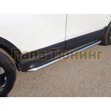 Пороги с площадкой нержавеющий лист 60 мм ТСС для Honda CR-V 2017-2019