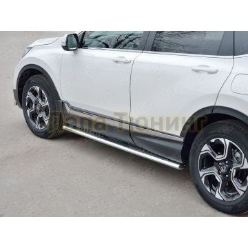 Пороги труба овальная с проступью 120x60 мм РусСталь для Honda CR-V 2017-