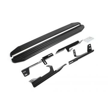 Пороги алюминиевые Rival Black-Premium Start для Honda CR-V 2012-2017