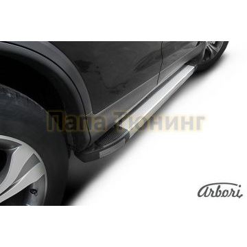 Пороги алюминиевые Arbori для Honda CR-V 2012-