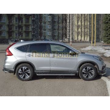 Пороги с площадкой алюминиевый лист d42 вариант 1 РусСталь для Honda CR-V 2015-2017