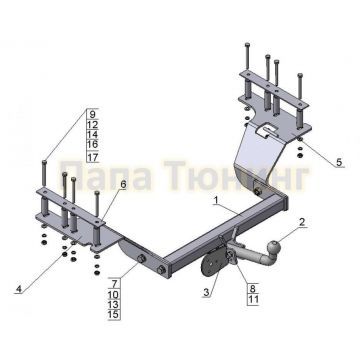 Фаркоп Avtos для Honda CR-V 2002-2007