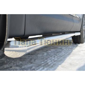 Пороги труба d57 вариант 1 РусСталь для Hyundai Santa Fe 2012-2015