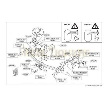 Фаркоп Brink шар A для Toyota RAV4 2013-2019