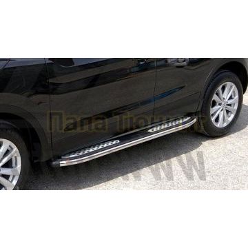 Пороги алюминиевые Zirkon для Honda Pilot 2008-2016