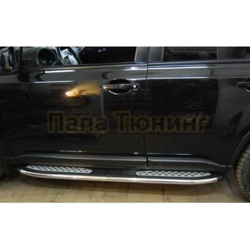 Пороги алюминиевые Zirkon для Honda Pilot 2008-2016