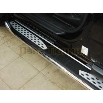 Пороги алюминиевые Zirkon для Honda Pilot 2008-2016