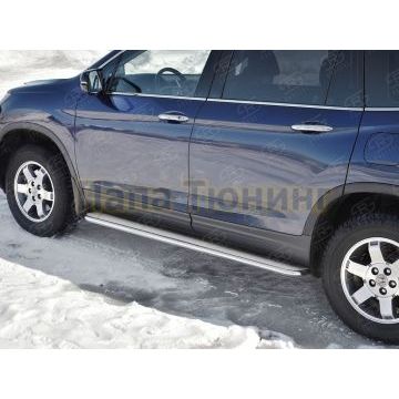 Пороги с площадкой нержавеющий лист 42 мм для Honda Pilot 2016-