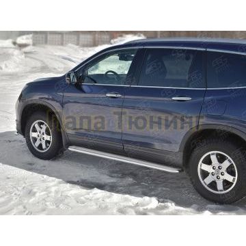Пороги с площадкой нержавеющий лист 42 мм для Honda Pilot 2016-