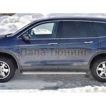Пороги с площадкой нержавеющий лист 42 мм для Honda Pilot 2016-