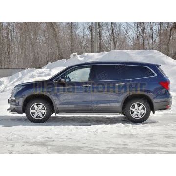 Пороги с площадкой нержавеющий лист 42 мм для Honda Pilot 2016-
