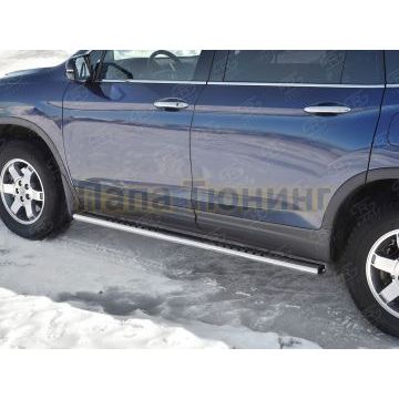 Пороги труба овальная с проступью 120x60 мм для Honda Pilot 2016-