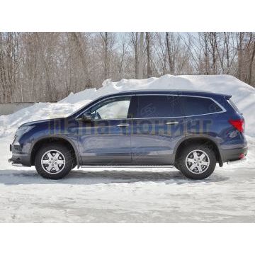 Пороги труба овальная с проступью 120x60 мм для Honda Pilot 2016-