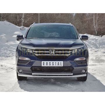 Защита передняя двойная d57-d42 секции-дуга для Honda Pilot 2016-