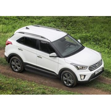 Пороги алюминиевые Rival Black-Premium для Hyundai Creta 2016-2021