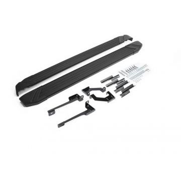 Пороги алюминиевые Rival Black Start для Hyundai Creta 2016-2021