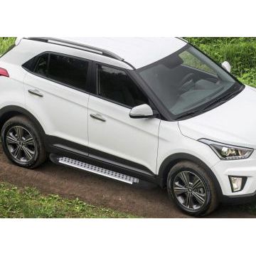 Пороги алюминиевые Rival BMW-Style для Hyundai Creta 2016-2021
