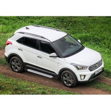 Пороги алюминиевые Rival Start для Hyundai Creta 2016-2021