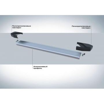 Пороги алюминиевые Rival Start для Hyundai Creta 2016-2021